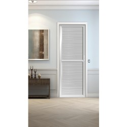 Pintu Kamar Alumunium White Garis-Garis + Handle