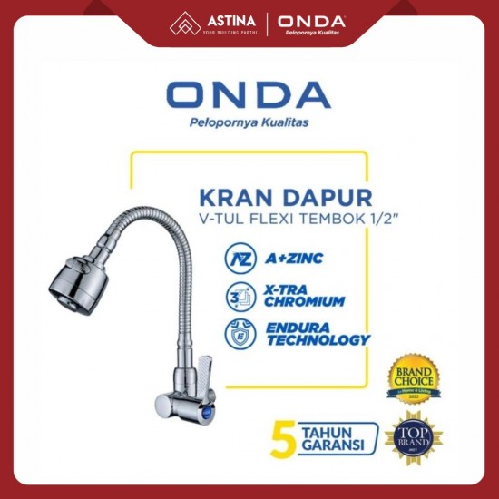 ONDA V-TUL Kran Dinding Flexibel Stainless 1/2 ONDA V-TUL Kran Dinding Flexibel Stainless 1/2