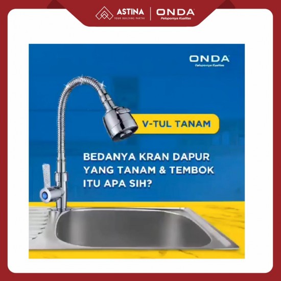 ONDA V-TUL Kran Dinding Flexibel Stainless 1/2 ONDA V-TUL Kran Dinding Flexibel Stainless 1/2