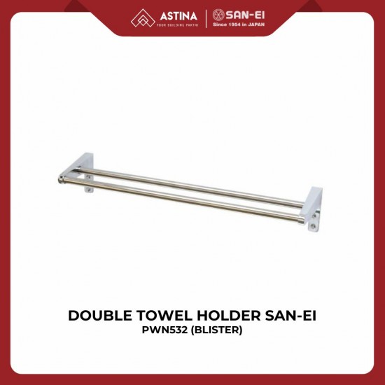 Rak Tempat Handuk Stainless Steel Double Kait SAN-EI PWN532 / Double Towel Holder Rak Tempat Handuk Stainless Steel Double Kait SAN-EI PWN532 / Double Towel Holder