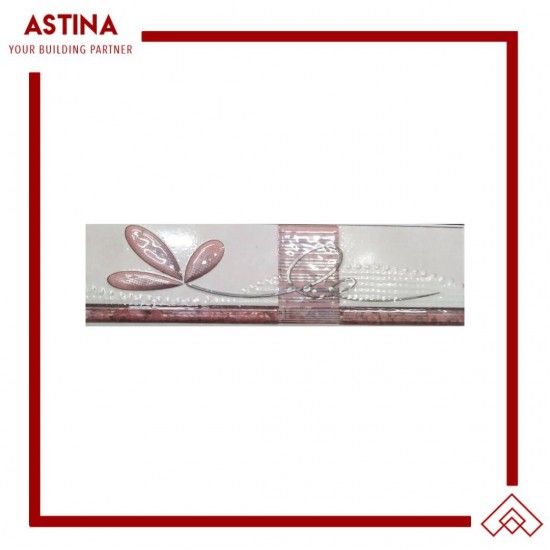 Lis Keramik Dinding Drupadi Pink / Lis Dinding 6.5x25 cm / Lis Keramik Dinding Timbul