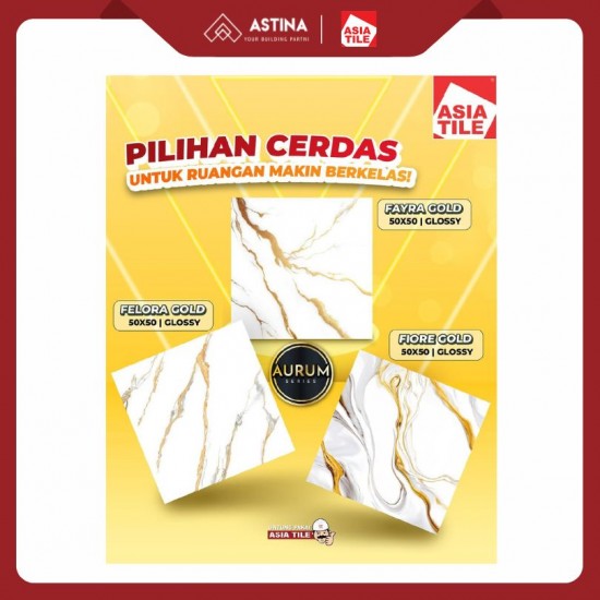 Keramik Lantai Asia Fayra Gold Tile 50x50 Glossy