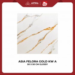 Keramik Lantai Asia Felora Gold 50 X 50 CM Glossy