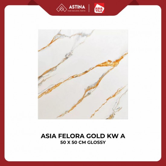 Keramik Lantai Asia Felora Gold 50 X 50 CM Glossy