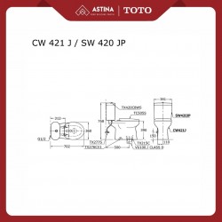 50cm Kloset Duduk TOTO CW421JW/F Tutup TC505S