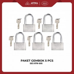 Paket Gembok 5 PCS SES 878-505 A Masterkey SS 50mm