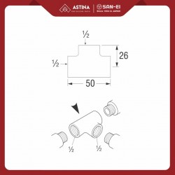 SAN-EI Fitting Tee PT77 / Sambungan Pipa Tee PT 77