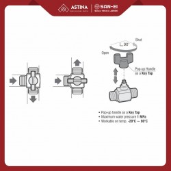 SAN-EI V63 Stop Kran 3 Arah / SAN-EI V63 Ball Valve