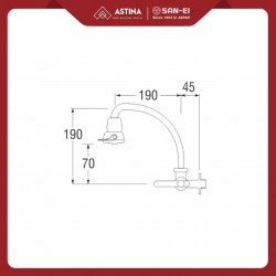 Kran Dinding / Kran Bak Cuci Piring SAN-EI PA 59 JSX-PM With Filter Air (Blister)