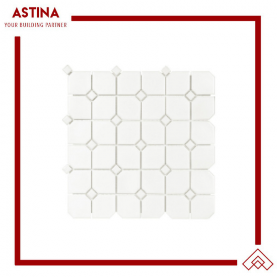 Mosaic Tiles Dekorasi Keramik Quartro Matte White+White 25,5x21,9 (74.4x70 mm)