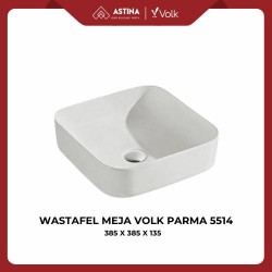 Wastafel Meja Volk Parma 5514 Kotak Putih Glossy (385 x 385 x 135)