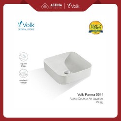 Wastafel Meja Volk Parma 5514 Kotak Putih Glossy (385 x 385 x 135)