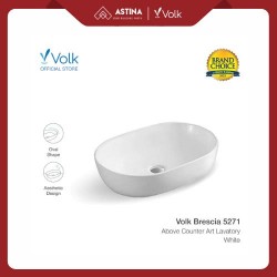 Wastafel Meja Volk Brescia 5271 Putih Glossy (590 x 400 x 135)