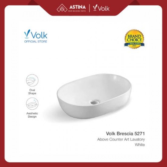 Wastafel Meja Volk Brescia 5271 Putih Glossy (590 x 400 x 135) Wastafel Meja Volk Brescia 5271 Putih Glossy (590 x 400 x 135)