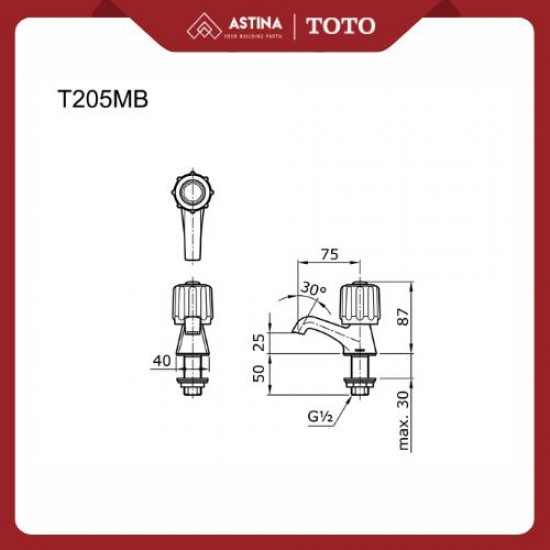 Kran Wastafel Meja Toto T205MB/COID Kran Wastafel Meja Toto T205MB/COID
