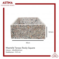 Wastafel Basin Bak Cuci Tangan Meja Kotak Concrete Rocky Teraso Minimalis